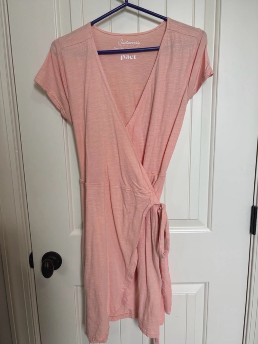 โผ๏ธEUC: Pact Organic Women's Peach Wrap Dress - S